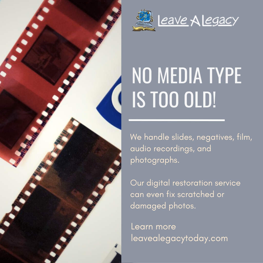 🎥 We are equipped to transfer any media type, from vintage film reels to classic audio tape

🌐 Visit our website and preserve memories: leavealegacytoday.com

#LeaveALegacy #DigitalRestoration #Memories #Preservaion #Digitisation #HistoryReserved #PreserveYourMemories #Qua...