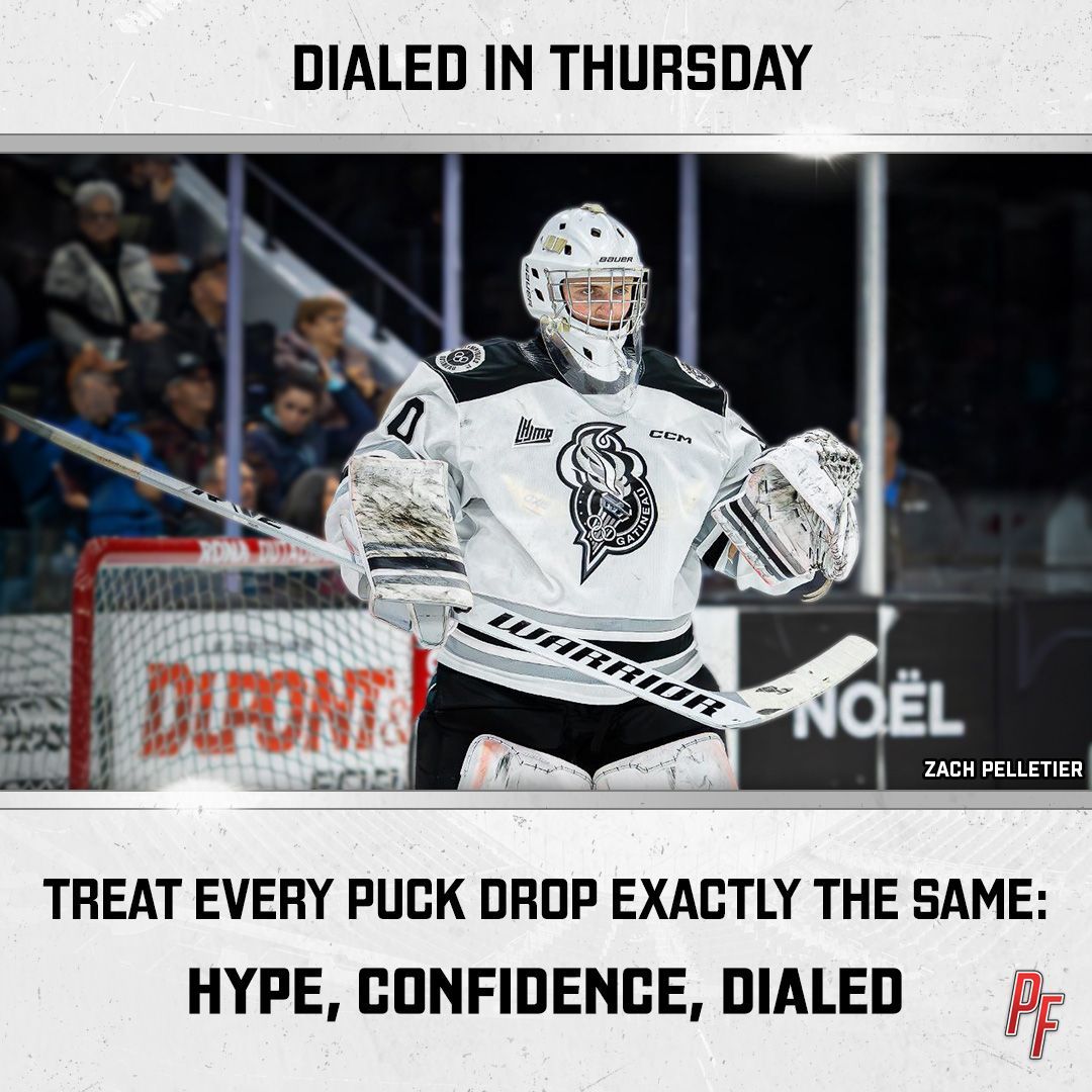 Dialed In Thursday #goalie #goalietraining #mindset #qmjhl #mindsettraining #nhl #nhlgoalie #athletemindset #confidence #laserfocus #hockeymemes #visualization #mindset #goaliecoach #mentalcoach #affirmations #hockeygoalie #icehockey