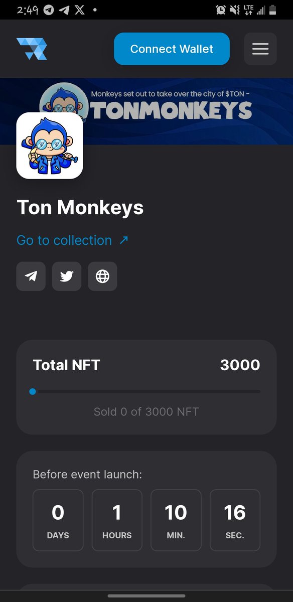 It's @TonMonkeys business time! TonMonkeys #NFT mint kicks off today in less than 1 hour on TonRaffles. 

By holding these fun NFTs, you unlock a world of perks,here's your link to join:tonraffles.app/nft/launchpad/…
Join the fun and unlock exclusive benefits. Let's go, TonMonkeys fam!