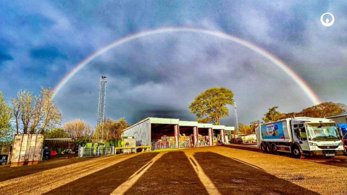 Look at this stunning photo of our Wem depot 😍 45 operational colleagues are based here, collecting waste and recycling from around 25,000 properties in partnership with @ShropCouncil. Thanks to our Loader, Neil Wilkinson, for capturing this fantastic shot! 🌈