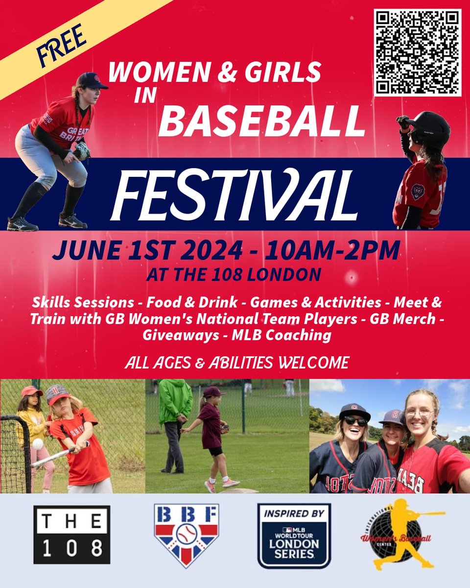 As we approach the June 2024 London Series, we are delighted to announce the first Women & Girls in Baseball Festival. The free event has been designed to encourage more women and girls to get involved. Full details and registration here bit.ly/3UyfAW8