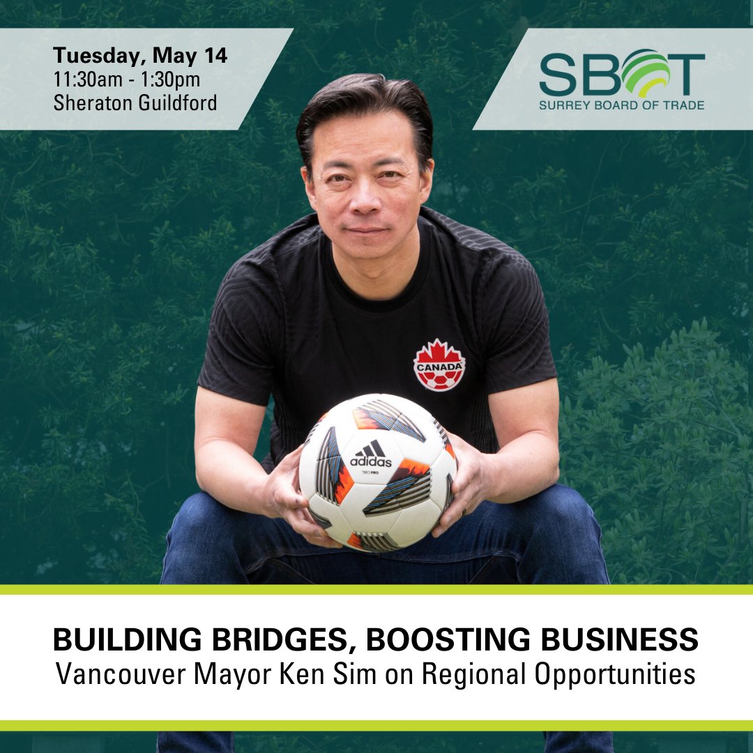 Don't miss Vancouver Mayor @KenSimCity as he shares insights into the collaborative efforts, highlighting joint initiatives and strategies, including the FIFA World Cup, aimed at fostering business growth and prosperity in Metro Vancouver. Register: ow.ly/LvYQ50RmIb1