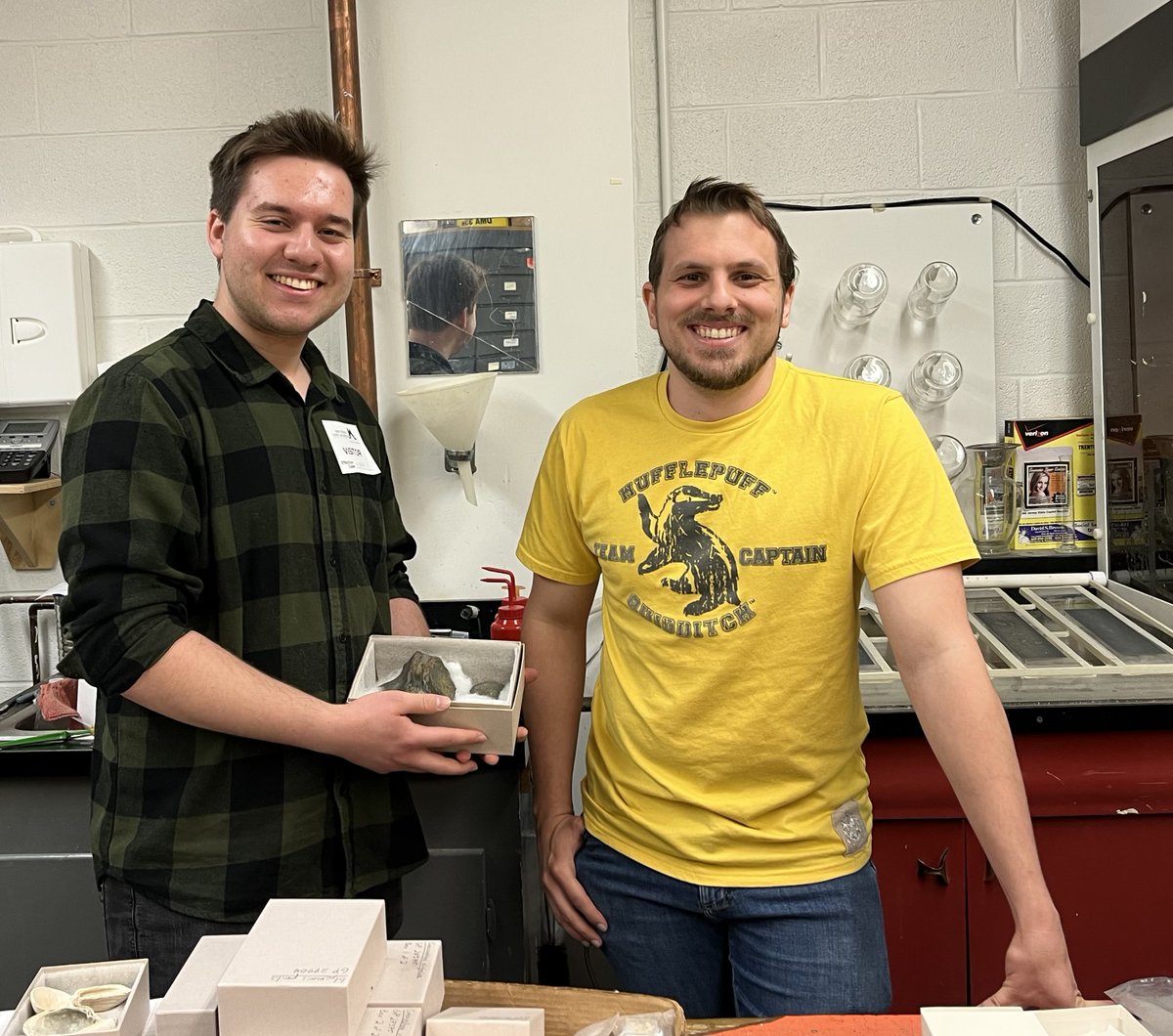 Last week we recognized our Education Bureau volunteers; this week we're thanking our Natural History volunteers Mike and CJ for their work identifying and cataloging specimens and interacting with visitors to the Paleo lab! #NationalVoluteerWeek