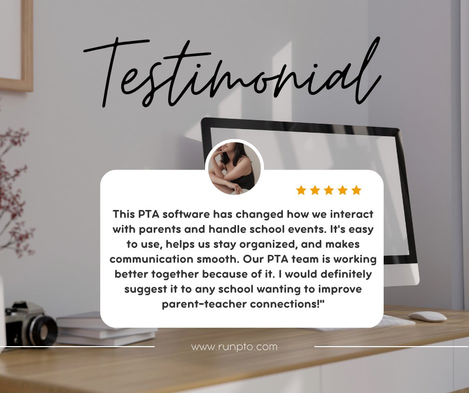 We are so grateful for your review! Your positive feedback makes our job easier and this fuels our commitment to enhancing Parent Teacher experiences.

Thank you for choosing RunPTO!

#runpto #PTA #PTO #Boosterclub #ptamanager #ptamanagement #PTOsuccess #clientappreciation
