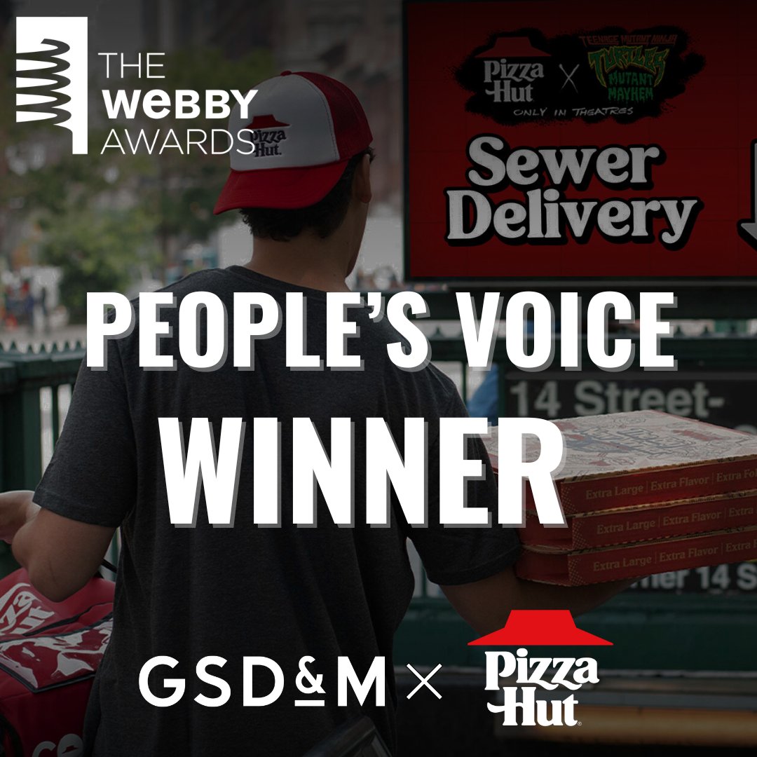 Pizza and Turtle Power! We won a People’s Voice Webby for our AR Sewer Delivery experience. Huge shout out to the client and team for making this awesome idea come to life.🏆🐢🍕