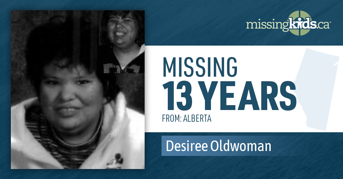 'We really miss Desiree and are still hoping to know what happened to her.' - Desiree's grandmother. If you have any information that can help reunite Desiree with her family, report to #Airdrie RCMP at 403-945-7200 or MissingKids.ca.