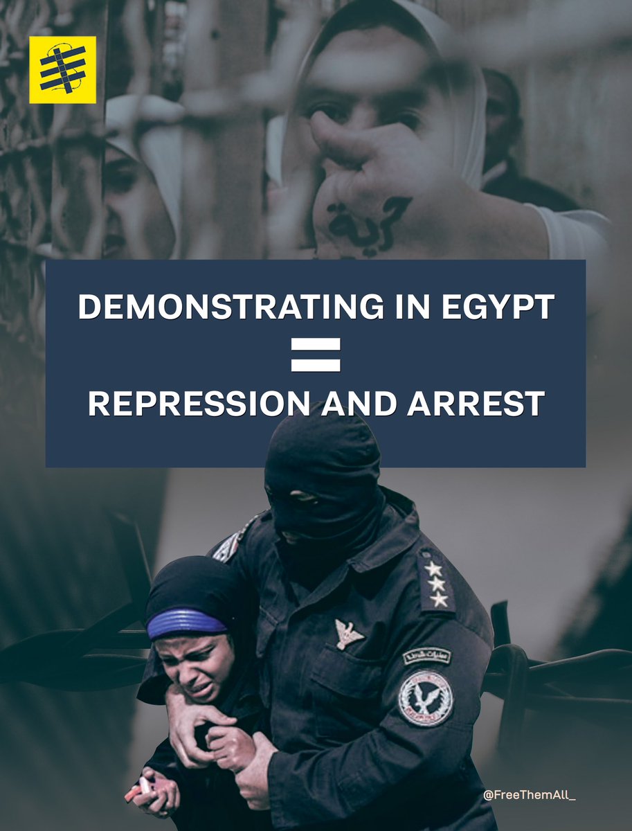 The equation in #Egypt is clear: it is forbidden to demonstrate and express opinions #FreeThemAll #Egyptian_hell @CAylettBullock @MatildeSobral @thibaut_carine