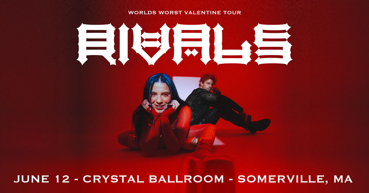 JUST ANNOUNCED! ♥ @WeAreRVLS brings the World's Worst Valentine Tour to the @CrystalSville at Somerville Theatre on June 12! 🎟 On Sale | 4/26 | 10am More info here: bit.ly/3waGfPy