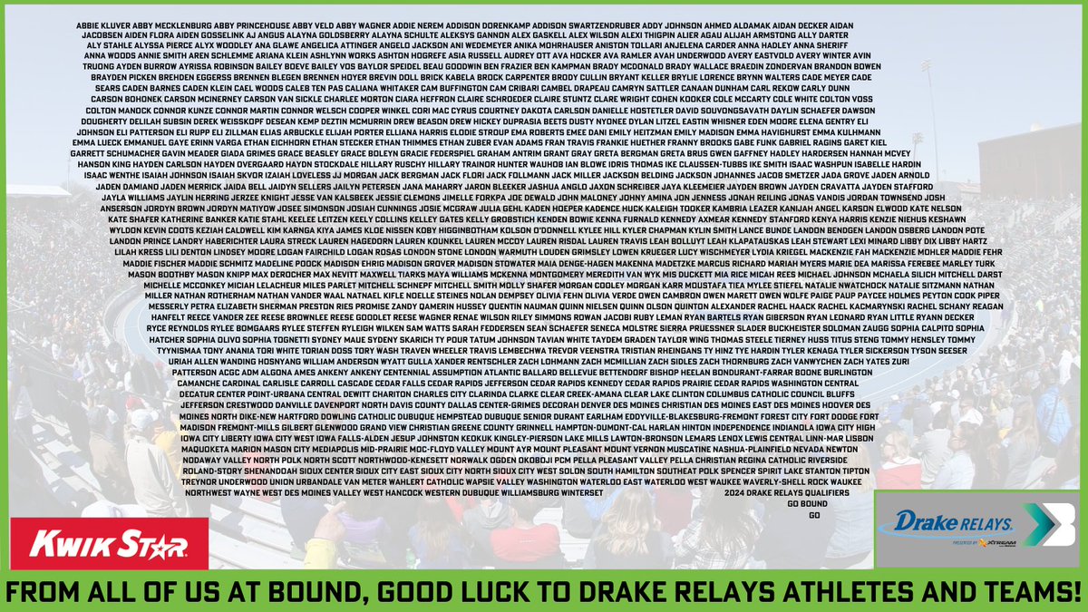 Good Luck to all the Iowa athletes and teams who qualified for the 2024 Drake Relays! #DrakeRelays