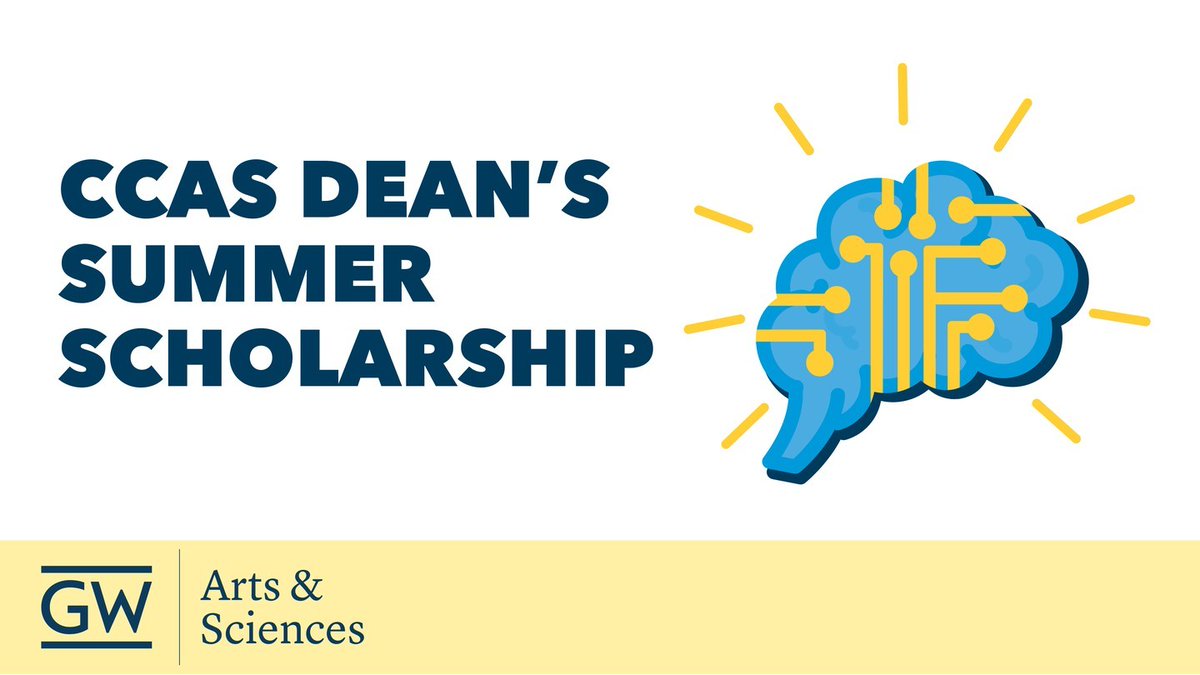 ⚠️ Tomorrow is the LAST DAY to apply for the CCAS Dean’s Summer Scholarship! Apply now and don't miss this chance to take advantage of summer session courses! Applicants must first register for a CCAS summer class before applying ☀️ columbian.gwu.edu/summer-scholar…