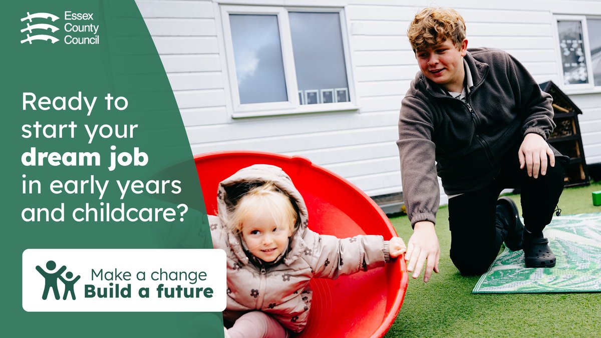 Make a change. Build a future. Are you looking for a career that’s truly rewarding? Make a change and have a lasting impact on young lives 🙌 Learn more about an exciting role in Early Years and childcare. Visit: essex.gov.uk/early-years