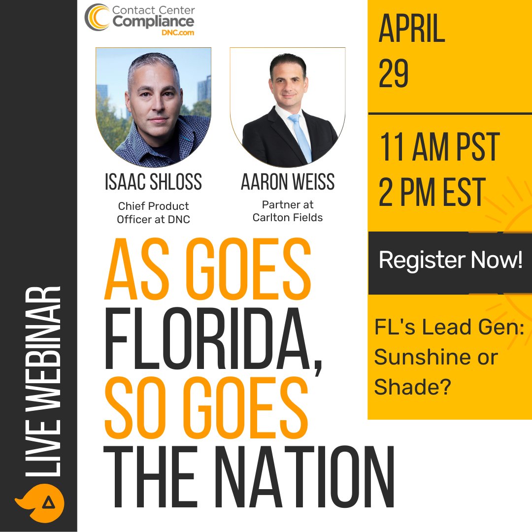 Florida has set precedents for regulations in the customer contact and lead gen space. As the 2024 legislative session wraps, Aaron Weiss will provide a year-end summary of significant bills from the state in an upcoming webinar. Learn more/register: loom.ly/gG9SIBo