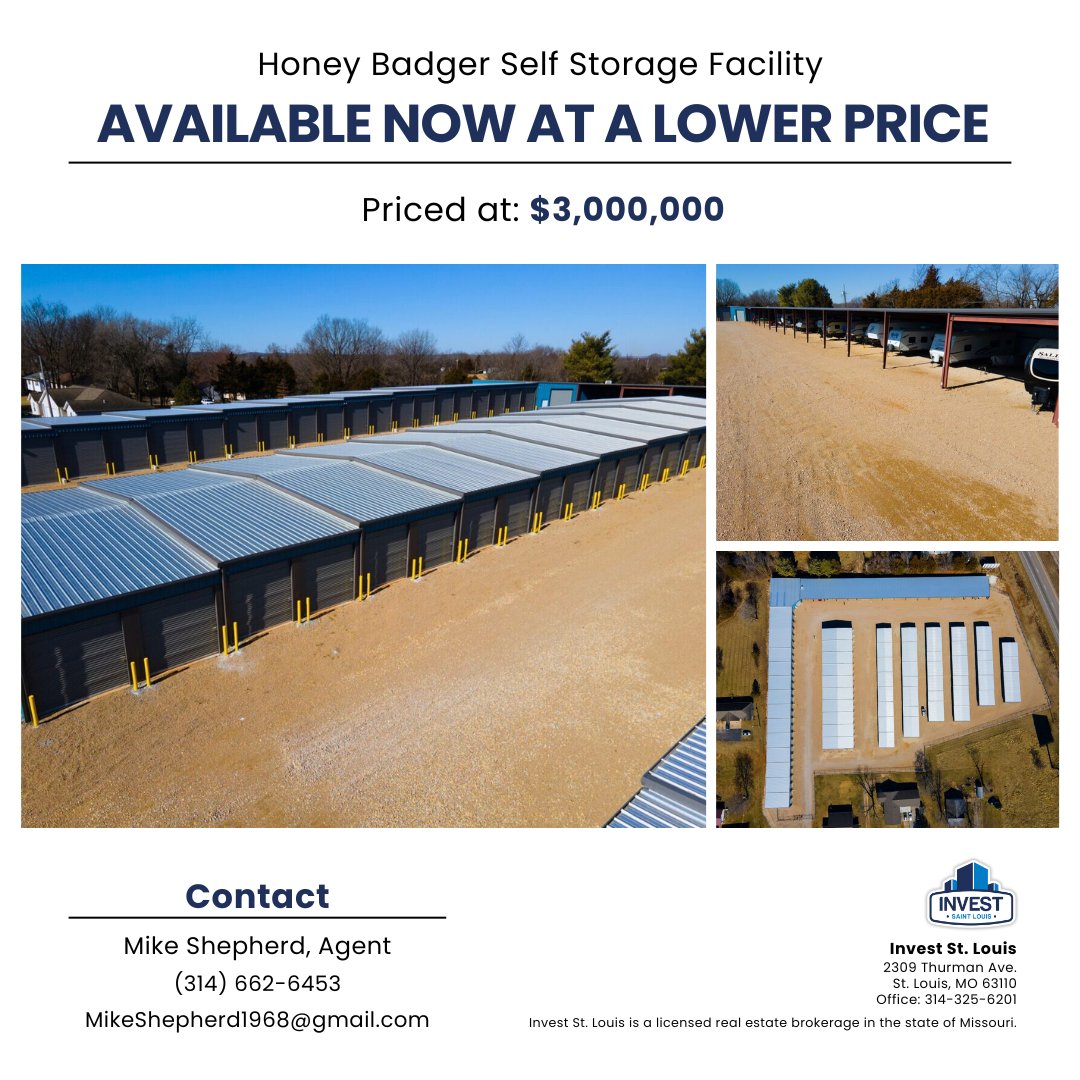 New Price! 🌟 321 storage units in Park Hills are available at a lower price. Reach out to the agent today for more details! 📞

#InvestmentOpportunity #PassiveIncome #RealEstateInvesting #IncomeProperty #RealEstateOpportunity #StorageFacility #StorageUnits