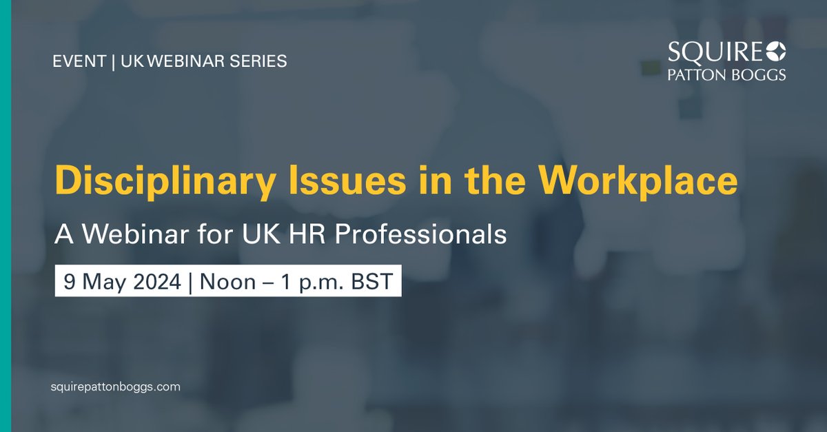 🆕 Webinar series for junior #HRprofs in the UK 🆕 Whether navigating #disciplinary actions or ensuring compliance, join #TeamSPB employment lawyers for one, or all, webinars. The first session will cover #disciplinaryissues in the workplace. ➡️ ow.ly/eXl550Rn6Ba