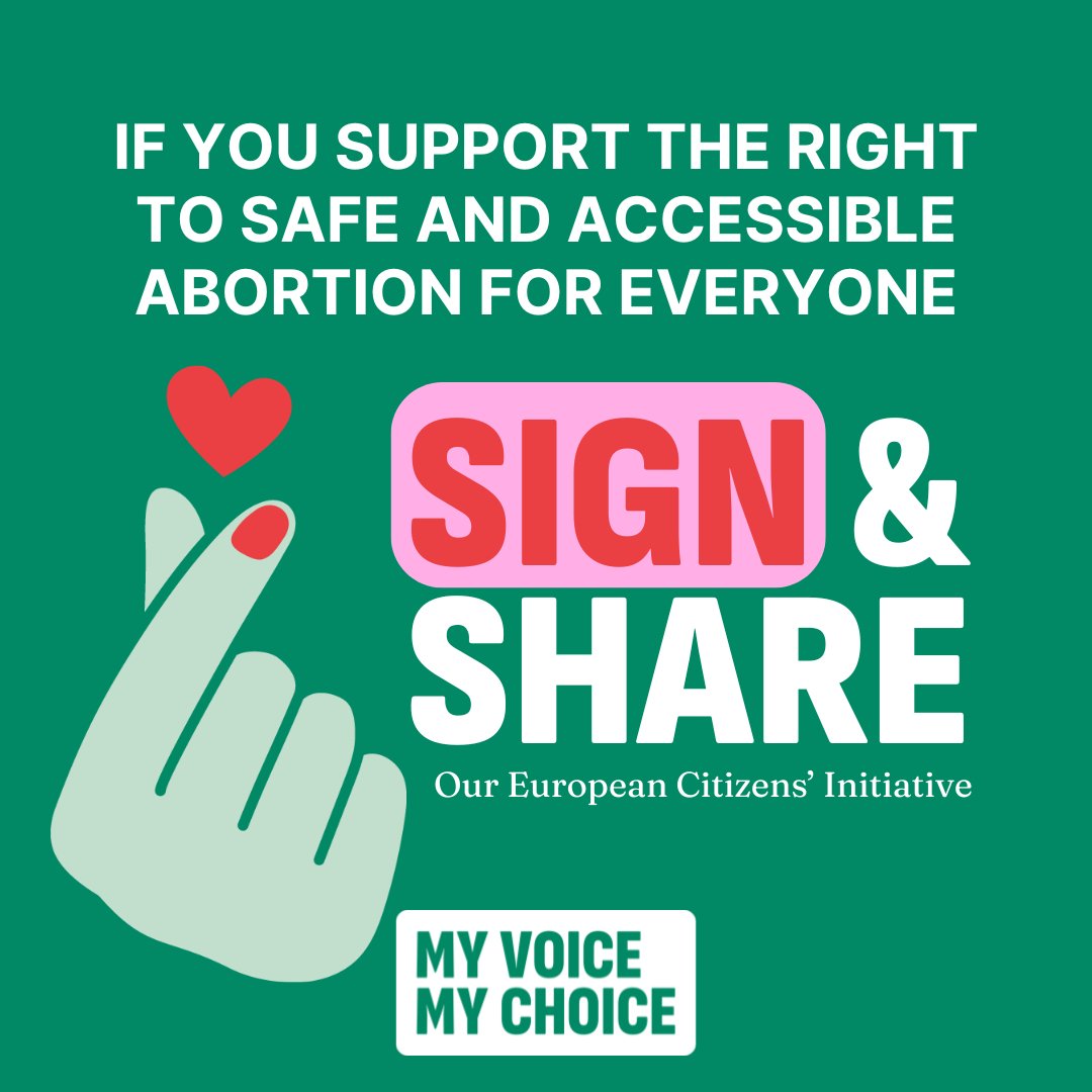 More than 20 million women in 🇪🇺 still don’t have access to safe abortion. If you agree that all women deserve to make their own decisions about their health & body, add your signature to the Citizens' Initiative below 👇 ✍️eci.ec.europa.eu/044/public/#/s…