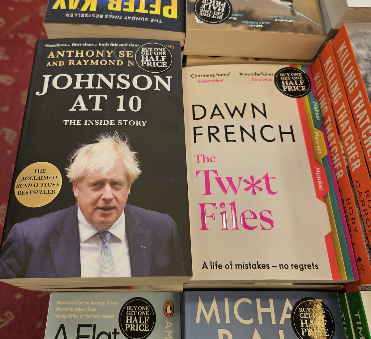 I'm not sure if this was a coincidence, top trolling from @Waterstones or an honest review  by @Dawn_French #BorisJohnson #TheTwatFiles