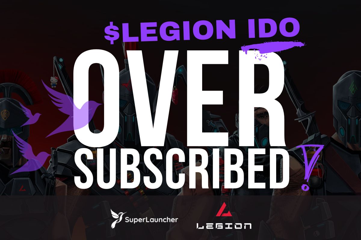 $LEGION 🔥 The @Legion_Ventures IDO was a success, oversubscribed by 113%! Contributors with filled allocations can claim their tokens on ETH at TGE. Keep an eye on our socials. Those whose contributions weren't filled, you can claim your USDT shortly 💜