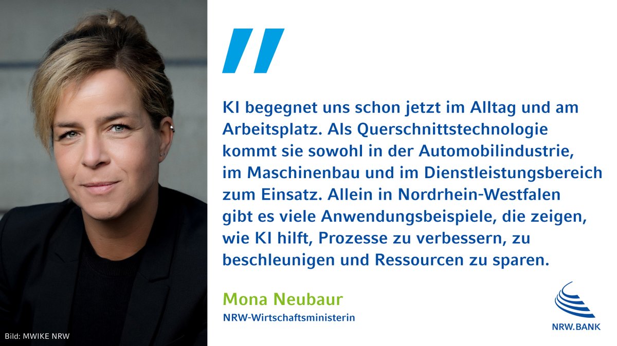 Als Schirmfrau eröffnet NRW-Wirtschaftsministerin @MonaNeubaur die 18. Private Equity-Konferenz NRW 2024 am 23. Mai 2024 in Düsseldorf.✨Das Thema: „#KünstlicheIntelligenz – sicher umsetzen, klug finanzieren, sinnvoll anwenden“. Tickets👉️nrwbank.de/pek #KI #FördernWir