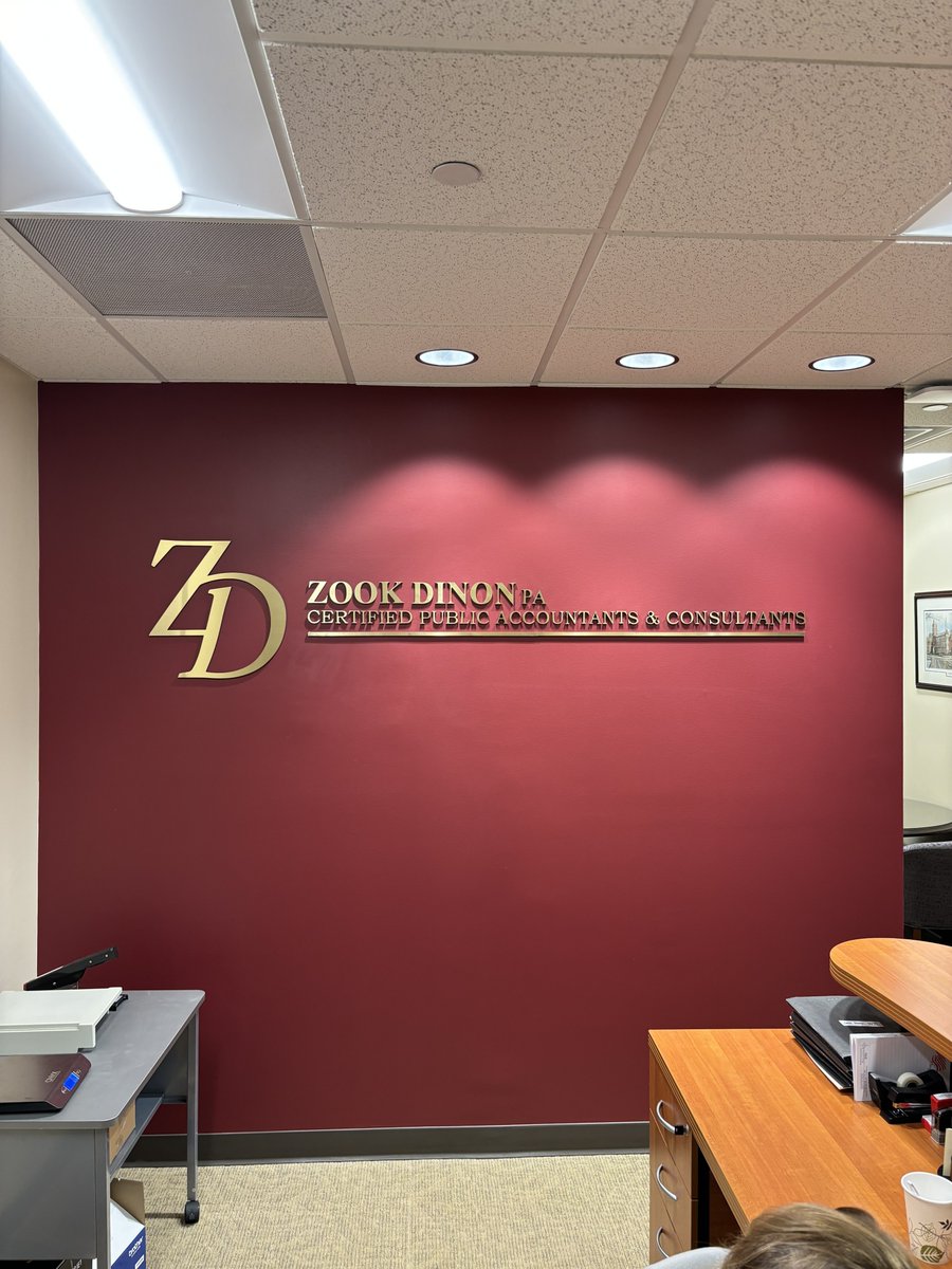 Image360Marlton's tweet image. Last week we went took a trip to see a PA, but not for taxes! Zook Dinon is a PA in Moorestown who wanted some sophisticated metallic dimensional lettering and frosted graphics in their office. The outcome is a showstopper for sure!
#dimensionalsigns #dimensionalsignage...