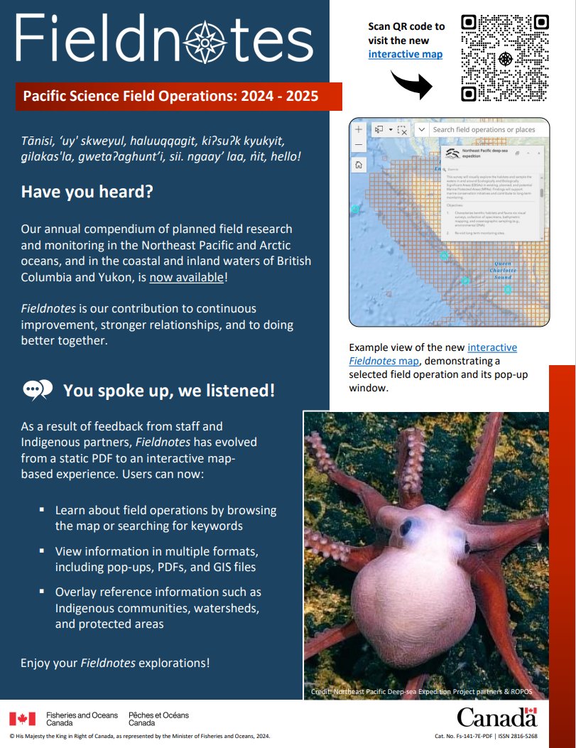 📅⛴️🧪🐳🐙DYK @FishOceansCAN posts all expeditions for the coming year to ensure transparency & promote collaborations. Check out the 99 field operations for the 2024 season, including the deep-sea @nepdep_ expedition in August (featured below): pac.dfo-mpo.gc.ca/science/fieldn… #NEPDEP