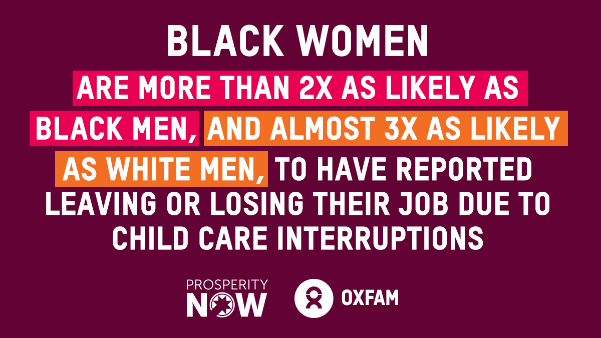 Women are forced to leave the workforce to provide care for their loved ones at an alarming rate. We are overdue for #PaidLeaveForAll & affordable childcare to help women-especially women of color have the choice to stay in the work force. For families & the economy #CareCantWait