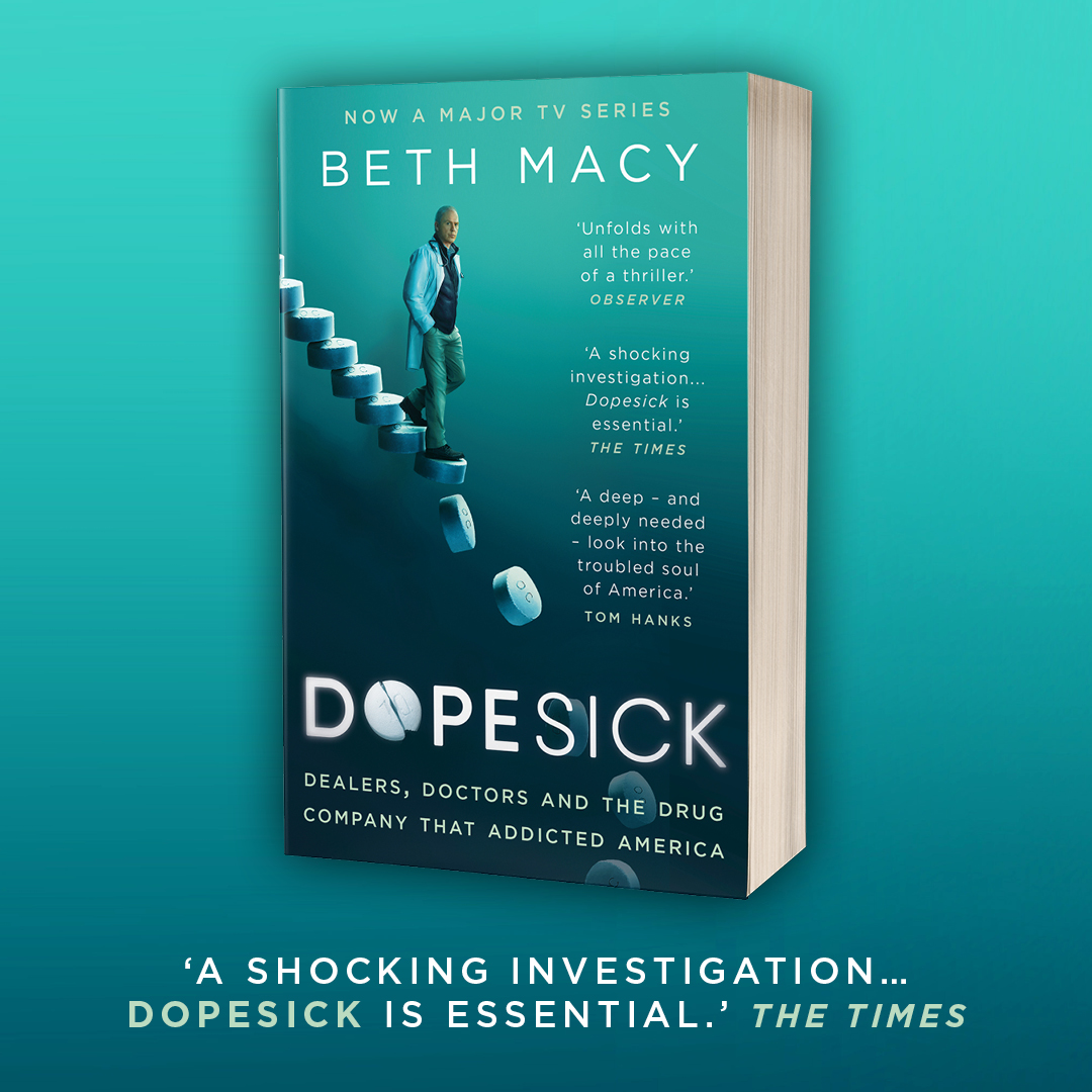 In Dopesick, Beth Macy reveals the disturbing truth behind America's opioid crisis and explains how a nation has become enslaved to prescription drugs.

Read #Dopesick before you watch it on BBC Two this weekend 👉 amzn.to/4b8rPOI