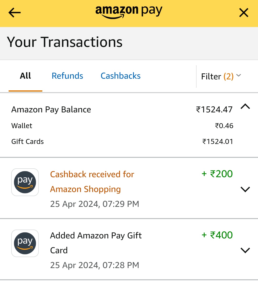 A must use Amazon Pay ICICI #creditcard offer 💯💥
✔️50% cashback upto Rs 200 on min spend of RS 100 on Amazon.
#ccgeek
✔️Go through this link & purchase any item or Gift Voucher (Min Rs 200) on Amazon & Get flat Rs 200 cashback🔥
 amzn.to/4dfiDcW
I just got Rs 200 🥳