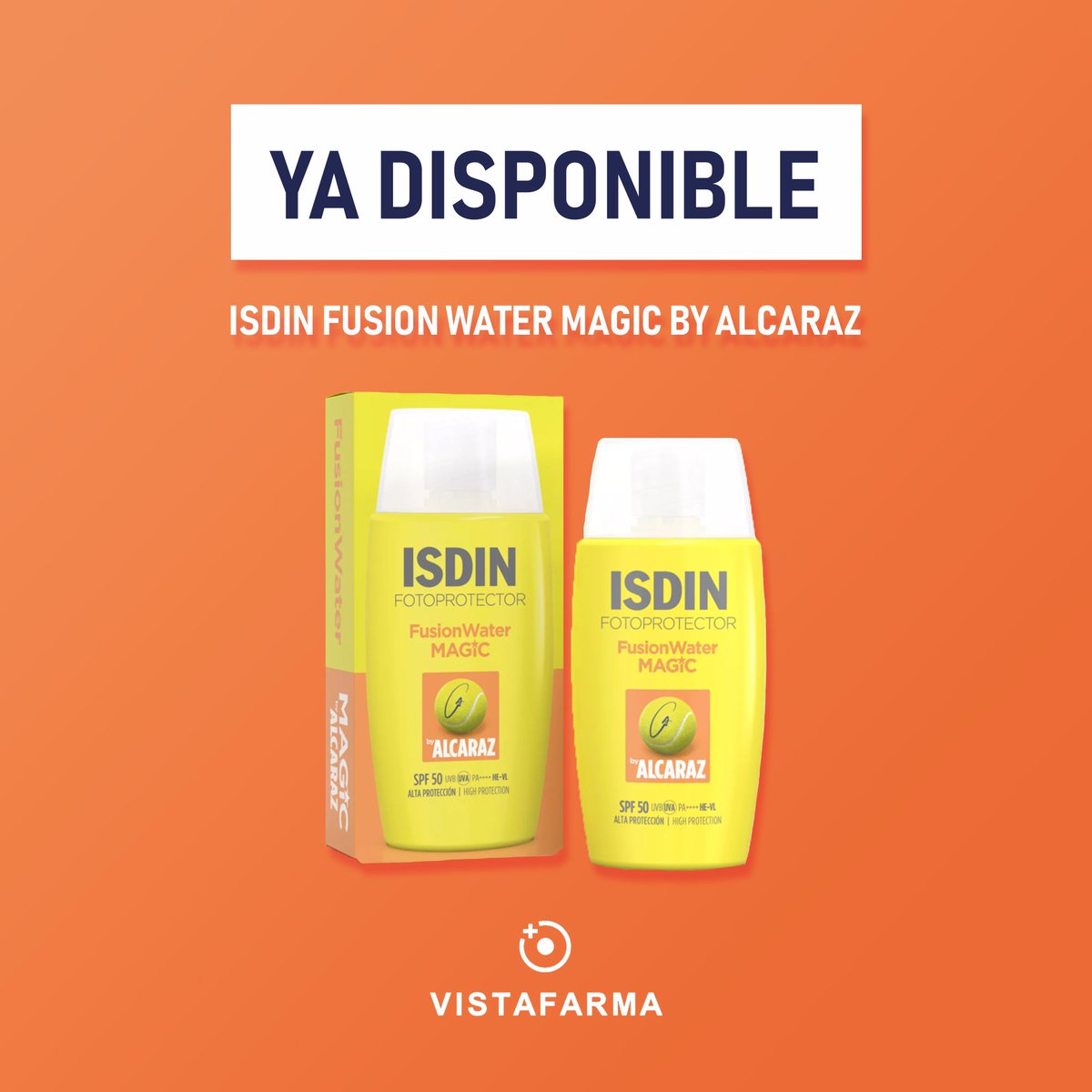 🌞 ¡Dale a tu piel la protección que merece con el nuevo Solar de Isdin Fusion Water Magic By Alcaraz! 💦

✨Protege tu piel del calor y los radicales libres 

¡Tu piel lo agradecerá!☀️ goo.su/DisS ☀️

#vistafarma #isdinfusionwater #carlitosalcaraz