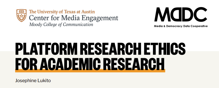 🚨So proud of this piece! In this report, I cover the current state of ethics for digital platform studies. mediaengagement.org/research/platf… tl;dr - there's no one unified approach to digital research ethics.