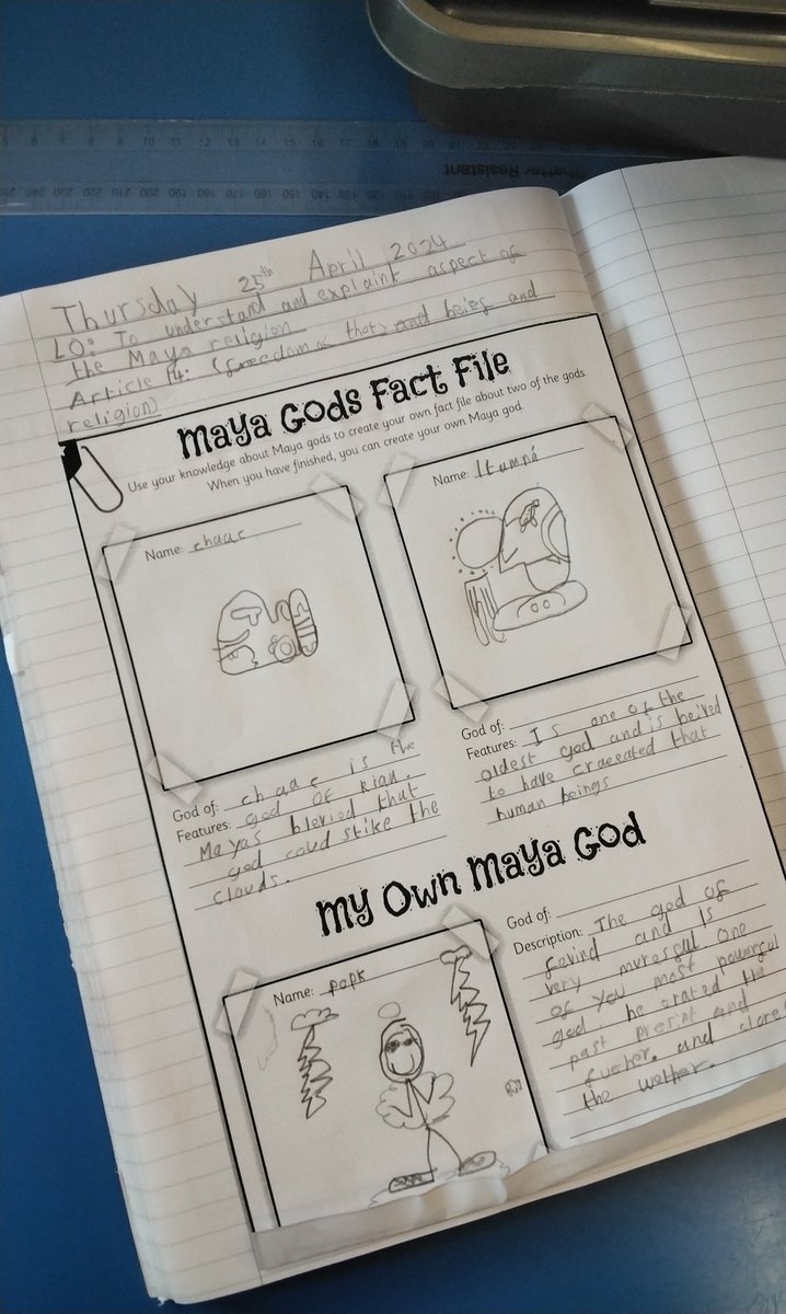 wyndclf's tweet photo. In History, 6C have been learning about Mayan Gods this afternoon. They researched information about the Gods on their chromebooks and created a fact file. #6C #WPS #LeighTrust #History #MayanCivilisation https://t.co/a5iB3z9pkJ
