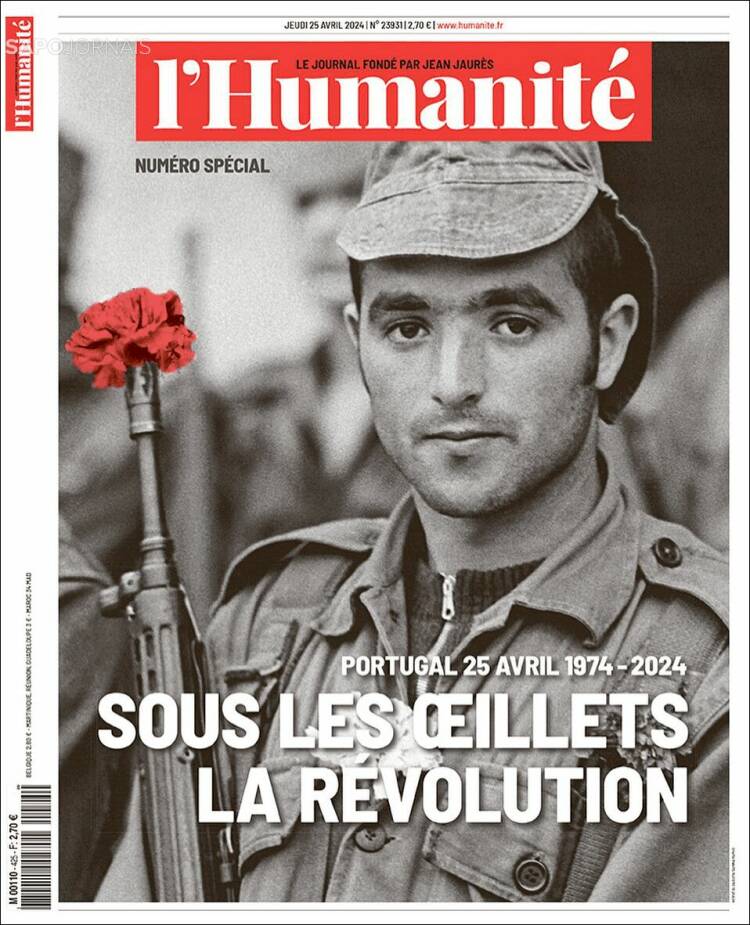 'Portekiz 25 Nisan 1974-2024 Karanfiller altında devrim' Karanfil Devrimi şiddet kullanılmadan ve halk destekli bir askerî darbe. Avrupa'da sol çevrelerin sempatik yaklaştığı yegane askeri darbedir. Portekiz'in otoriter bir diktatörlükten demokrasiye geçişini sağlayacak süreci
