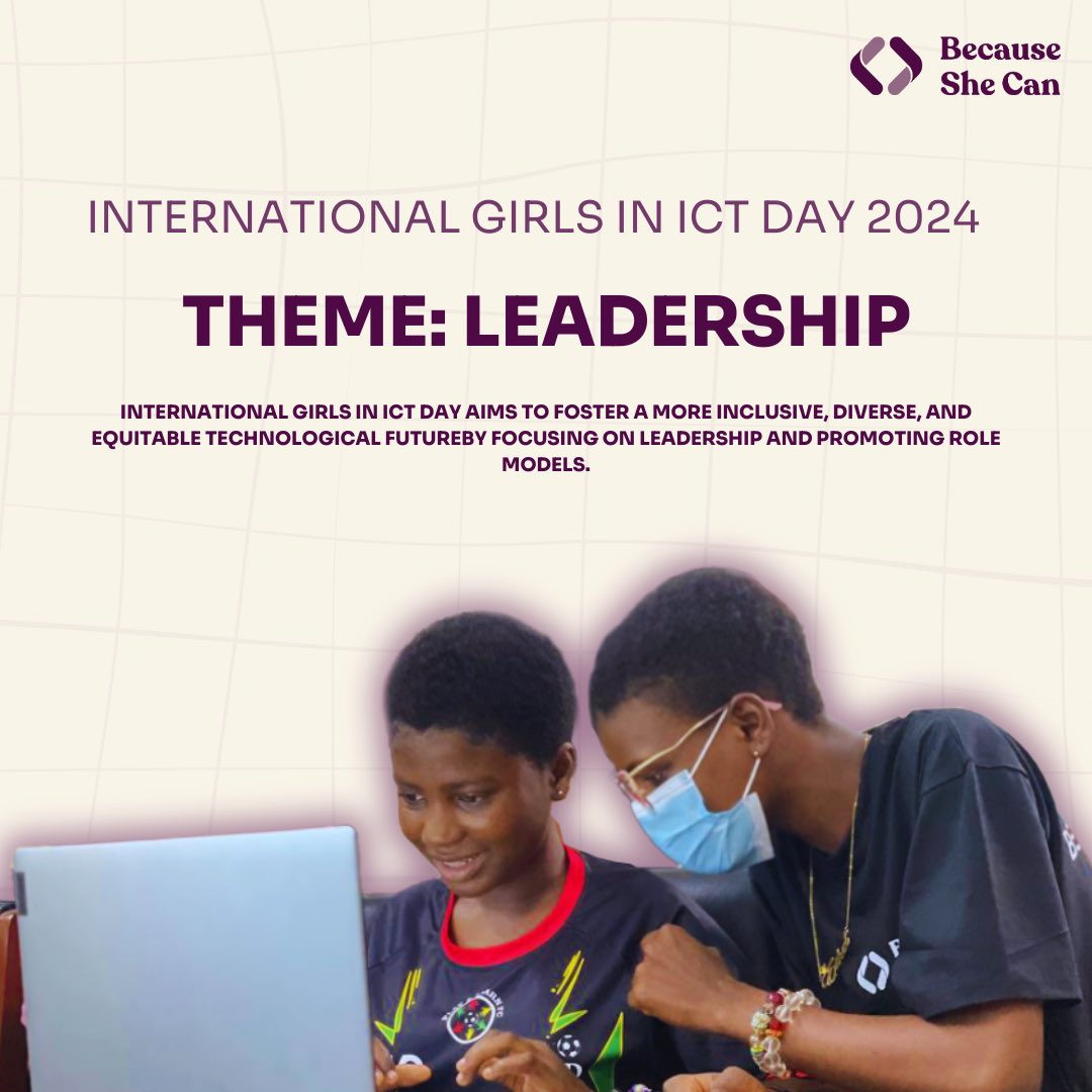 Today, we at Because She Can celebrate International Girls in ICT Day with immense pride and dedication, in our shared mission to empower girls and women in tech. 
#becauseshecan #ICTLeadership #FutureTechLeaders