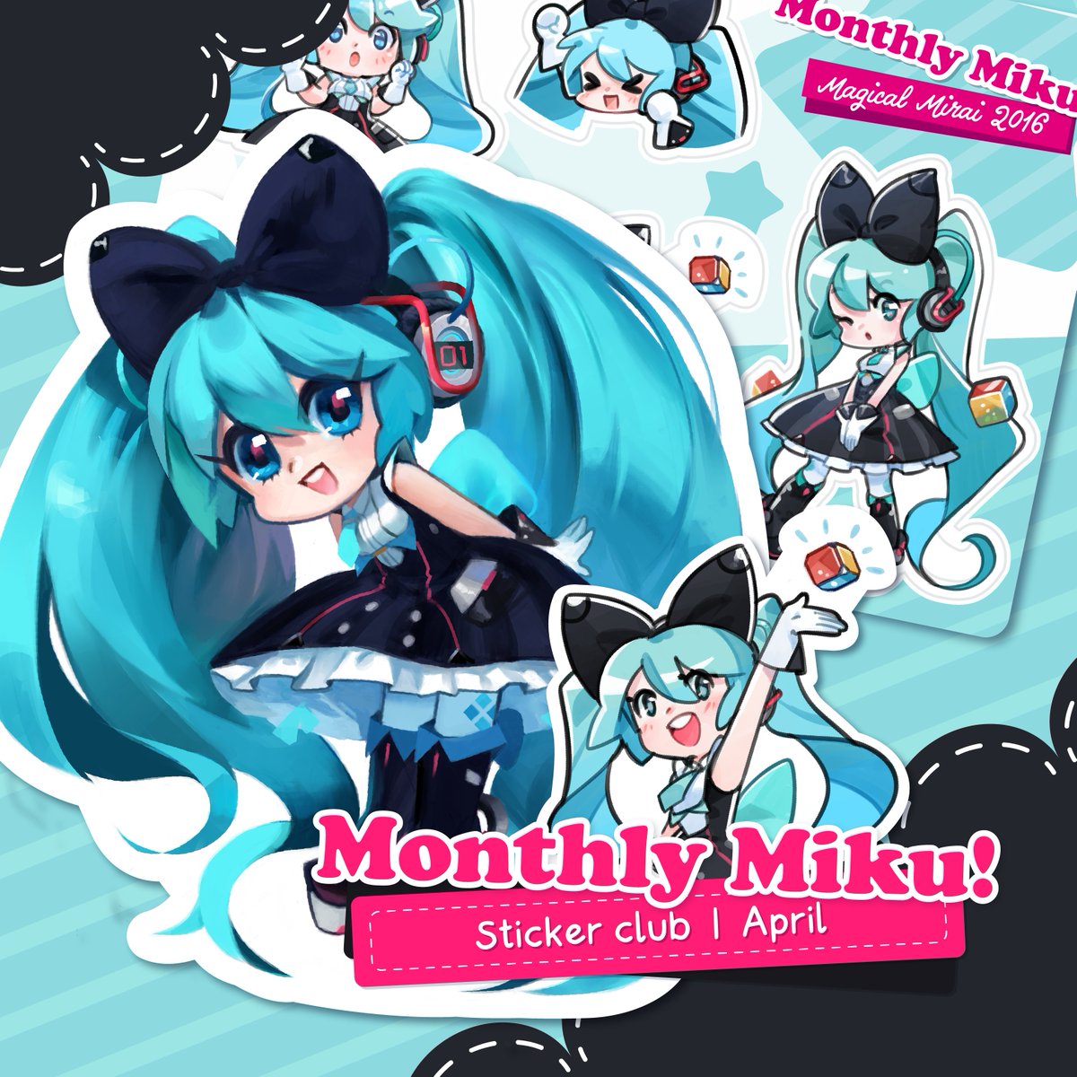 SketchFace's tweet photo. I totally forgot to mention this EVER over here on this twitter buuuuut- I started a sticker club!! A Miku sticker and sticker sheet every month, and this months was Magical Mirai 2016 themed! 🔗⬇️ https://t.co/jWSpXTnqtL