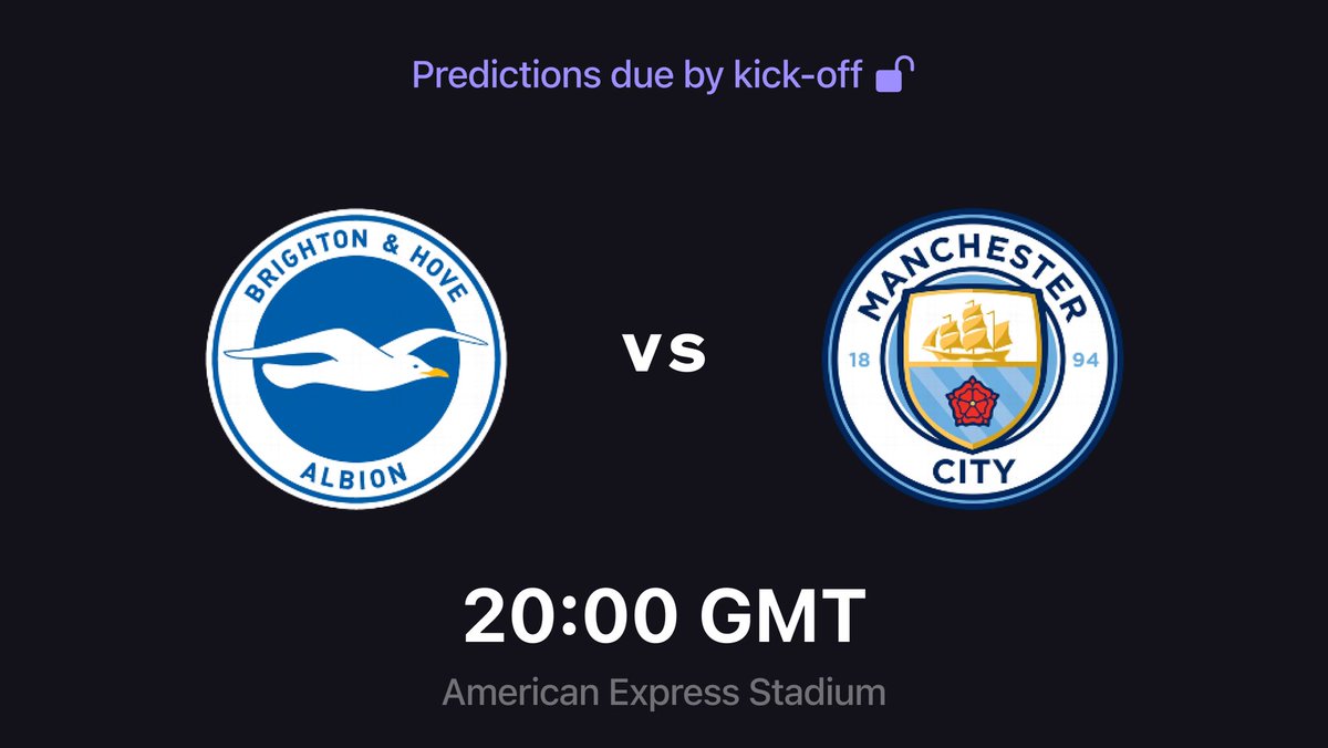 ⚽️ RECEIPTS by @ACMomento: Brighton vs. Man City To enter to win a match-worn shirt: Quote RT this post and correctly predict both the final score *and* pick either Brighton or Man City and predict the goal scorer(s) from that team.