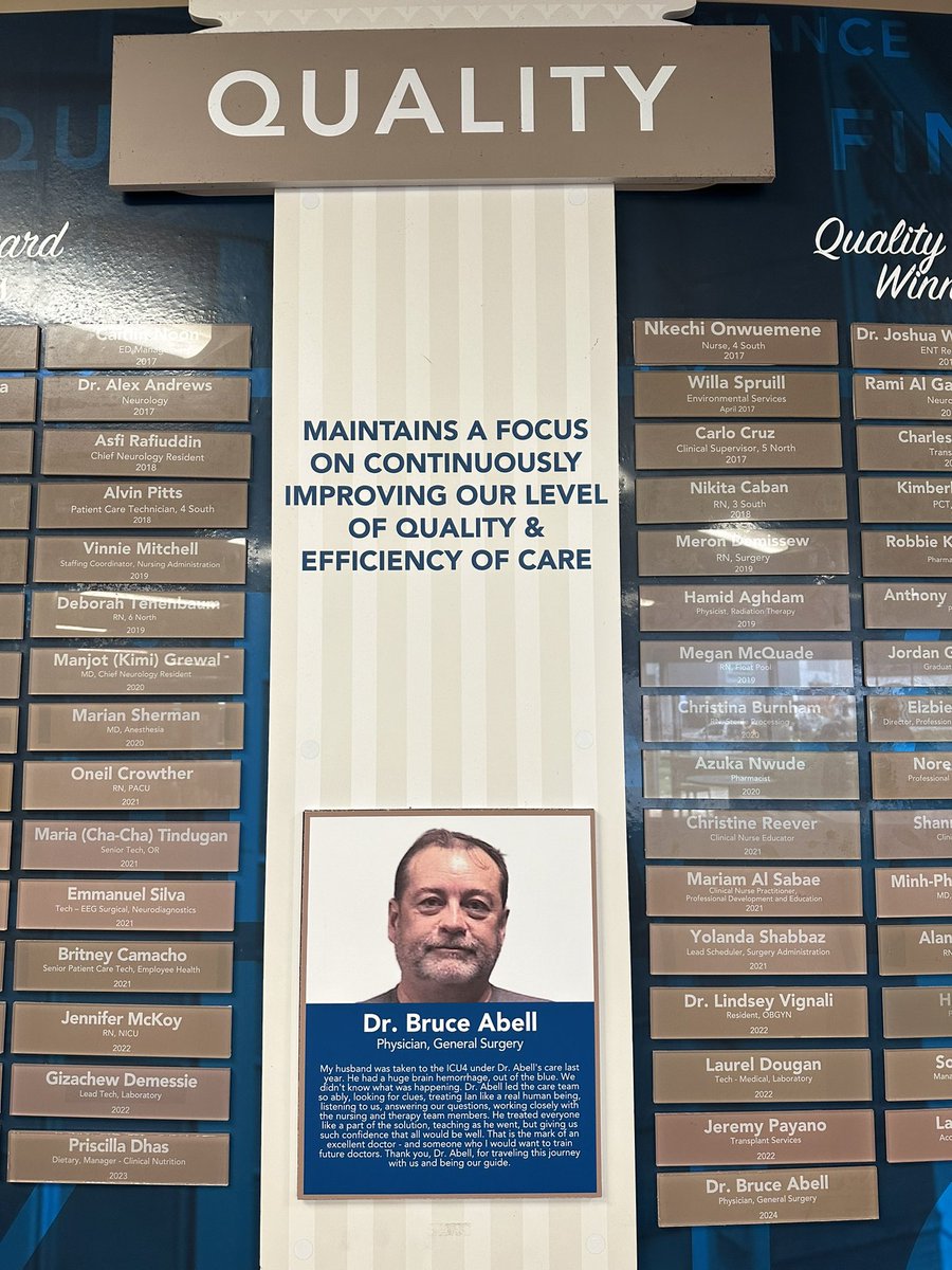 SPOTTED! Shout out to, our very own, Dr. Abell for receiving the GWUH Quality honor! 💙
