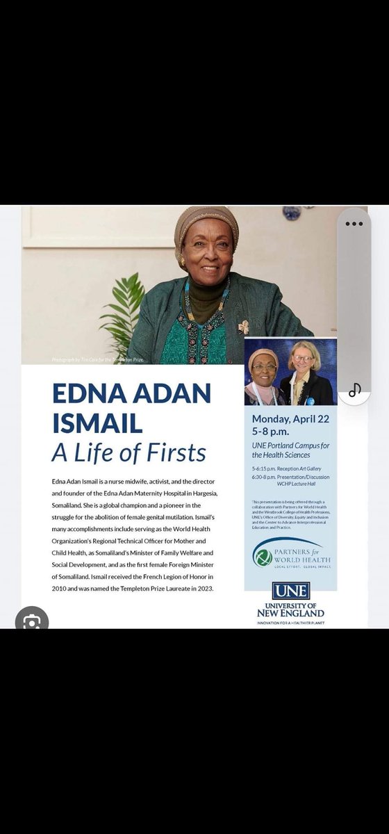 CASUUMADA EDNA ADEN

Jaamacadda New England oo ku taala magaalada Biddeford ee gobolka Maine ayaa casuumad- sharafeed u samaysay Dr.Edna Aden. 

Dr.@EdnaAdan waxa ay Isniintii,April 22, uga warantay xaaladaha caafimaad ee Jamhuuriyada #Somaliland 12,245 arday oo dhigta jaamacadda…