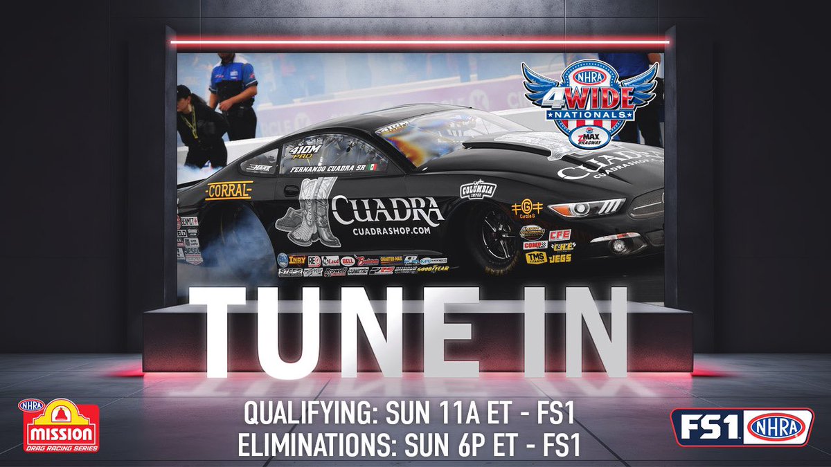 One last hoorah for Fernando Cuadra Sr. this weekend as our #NHRA teams take the track for the final 4Wide event in Charlotte! TUNE IN! #NHRAonFOX #4WideNats @EliteMotorsLLC | #TheCuadraBoys | #TeamTMS | #TitaniumForRacing