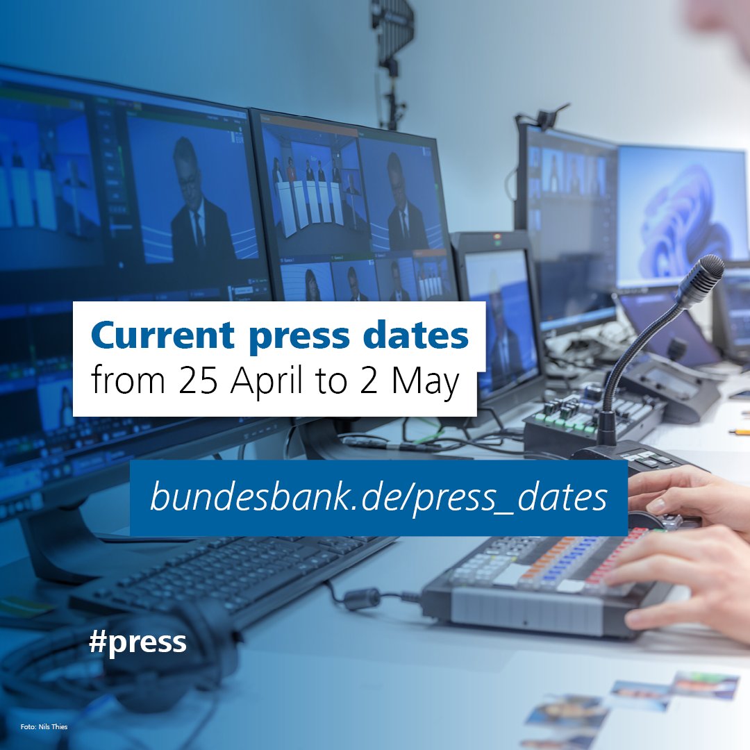 Current #PressDates with the visit of the Federal President #Steinmeier to the Bundesbank and a speech by #BurkhardBalz at the Wirtschaftsclub Bamberg on the topic: 'Secure Money for the Europe of the Future: The Digital Euro.' More press dates here 👉 bundesbank.de/en/press/dates