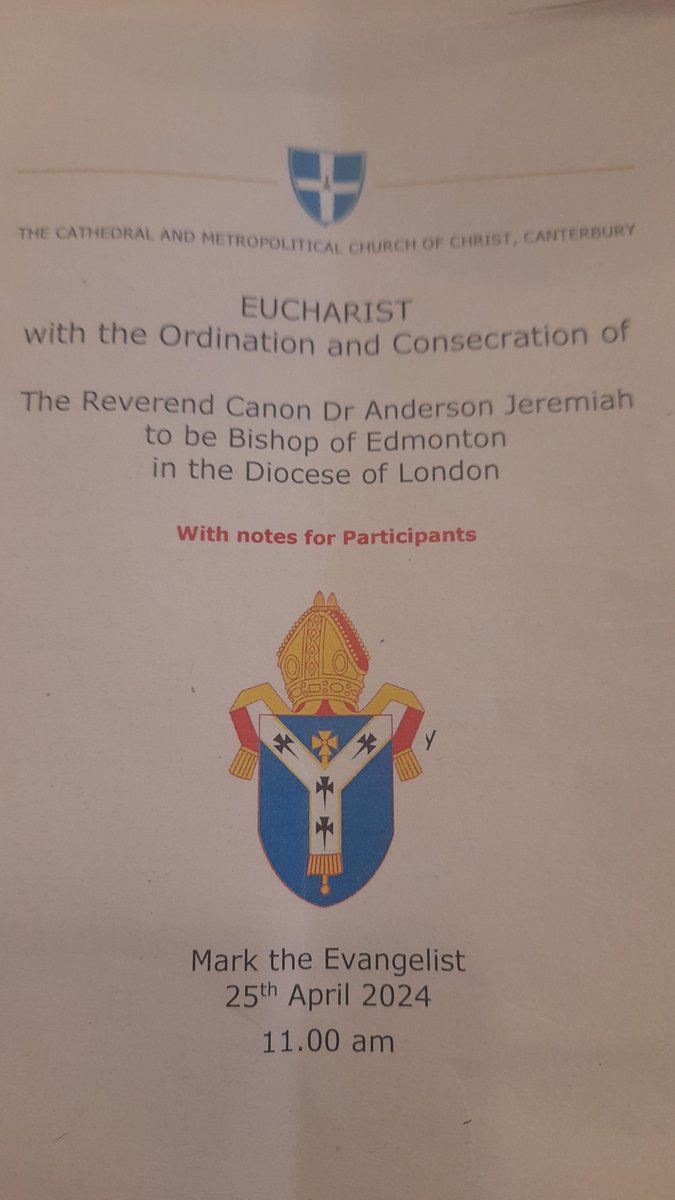 Congratulations to former CUF Trustee Revd Canon Dr Anderson Jeremiah @TheOutsider40 on his Ordination & Consecration as Bishop of Edmonton in the Diocese of London @CburyCathedral. Our prayers are with you. Watch the service buff.ly/3UvOZsQ @dioceseoflondon @BishopRobW