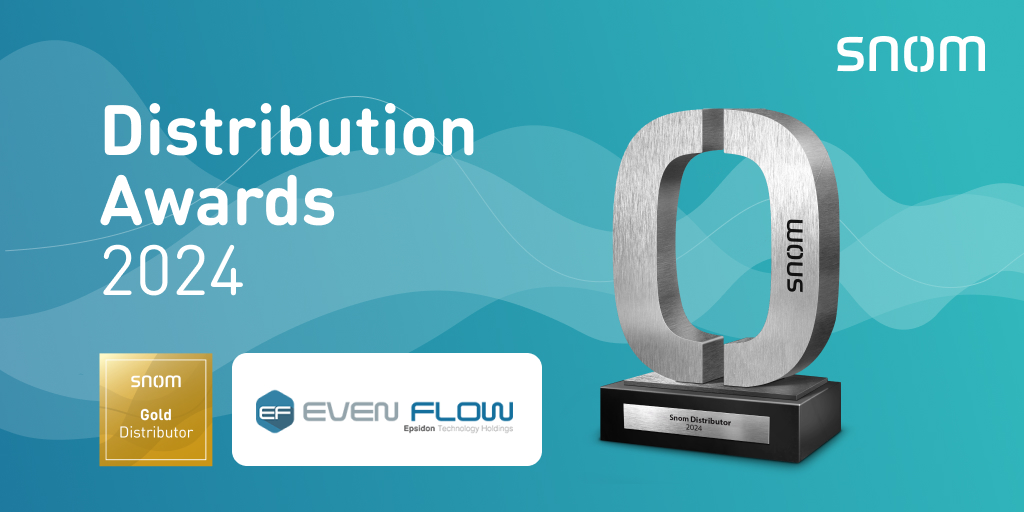 #Snom distributors are the greatest! Congratulations to @evenflw for achieving the “Snom Gold Distributor 2024” status for all their hard work over the last 12 months! We are looking forward to another successful year ahead with you! #snomawards2024 #weloveourpartners