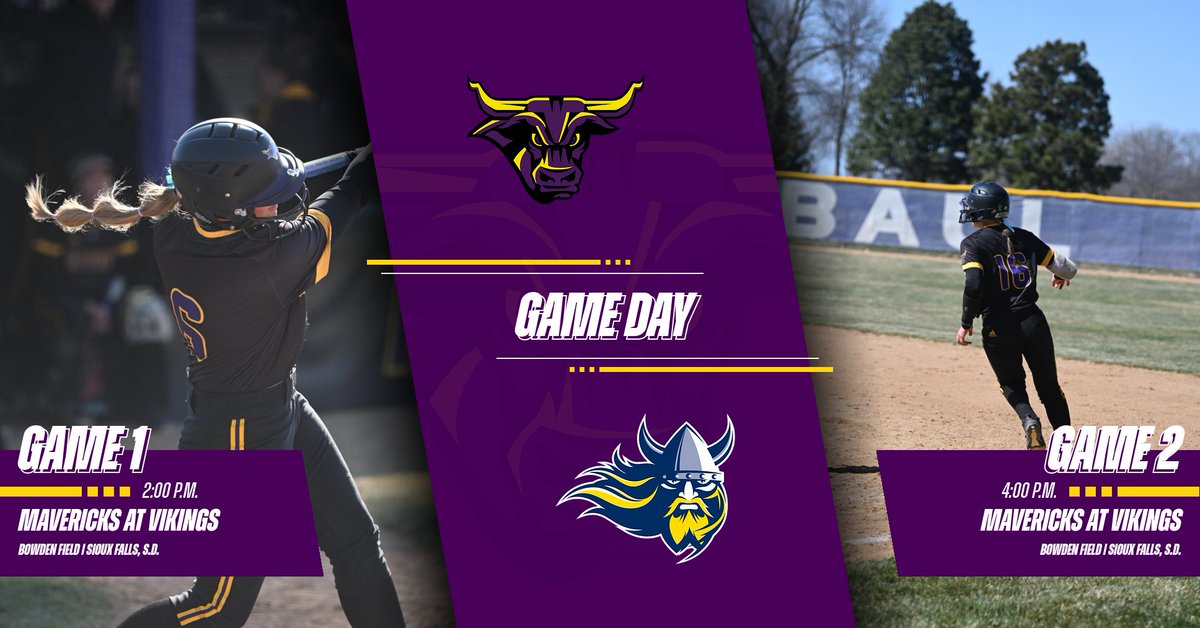 Minnesota State takes on Augustana at Bowden Field in Sioux Falls today at 2 and 4 p.m.
#MavFam #RollMavs 🥎🤟💜