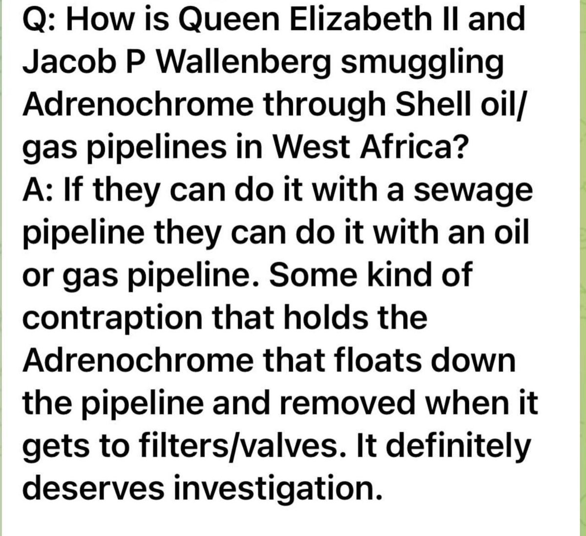 BOMBA: O Adrenocrome estava sendo enviado em barris fabricados pela Heineken!
Eles estavam sendo enviados para todo o mundo!
Transportados pela SHELL! Uma empresa petrolífera holandesa!
Sabe quem comprou ações da Heineken?
Bill Gates