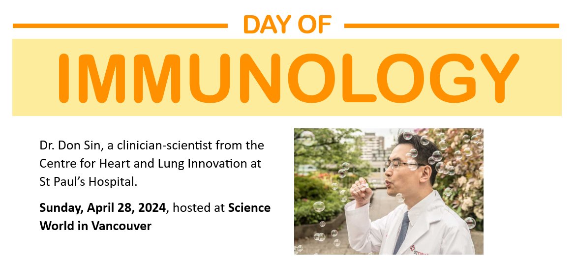 An immune system in overdrive can cause havoc in our lungs 🫁, leading to COPD, which affects 10% of Canadians and increases with age. Dr. Don Sin investigates how we can tame our immune cells. 🙂Get ready for an enlightening journey with Dr. Sin! #DayofImmunology