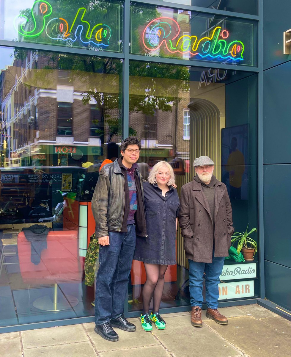 Recorded a new episode of <a href="/Tears4Frears/">Tears for Frears 💧</a> this morning with these lads (Will Harris, Don Paterson). Out in June ✨@RoughTradeBooks