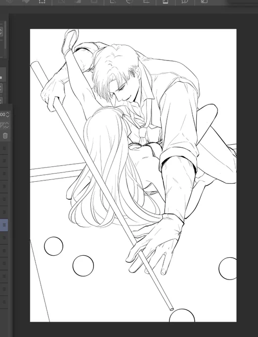 眠すぎて何描いてるのかわからんなってきた😂
完成したら進捗消す!!! 