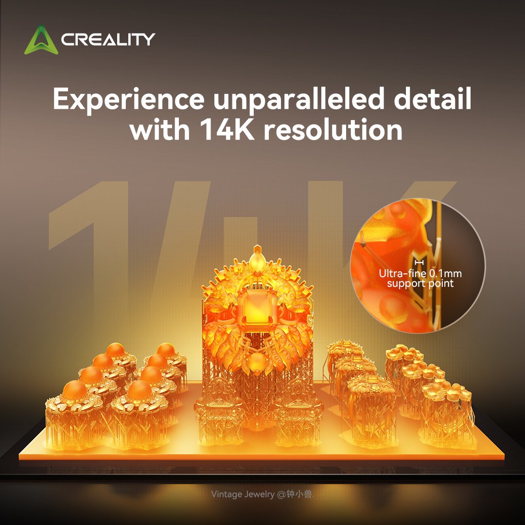 Creality3dP's tweet photo. When precision meets efficiency on Halot Mage S, expect Super excellence
๐ 14K resolution captures fine designs
โ๏ธ Dynax+ Mode speeds up prototyping
Delicate texture, clear lines await you
๐https://t.co/1defAcSxAn
#creality #halotmageS #3dprinting #resinprinting #dynaxplus https://t.co/TEJ21DBOwi