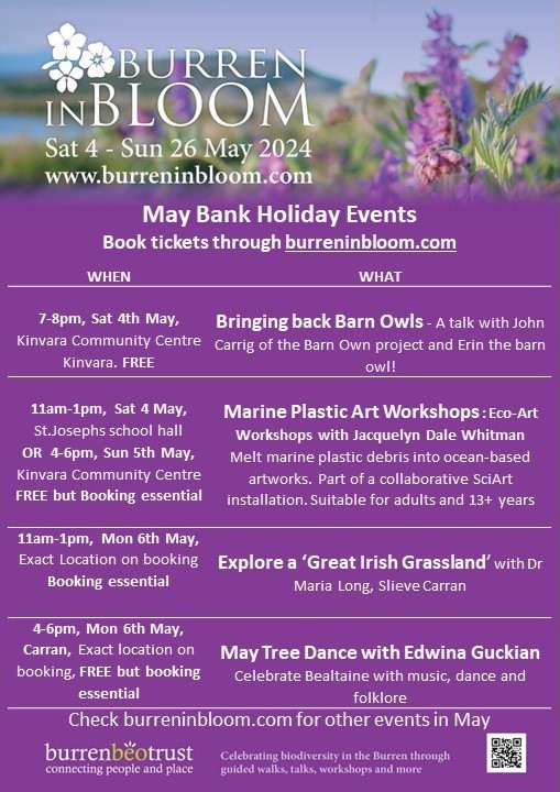 #Burren in Bloom begins this May bank holiday! Check out our events for this first weekend of May. But remember - there are events throughout the month of May. To find out more and book tickets please visit burreninbloom.com