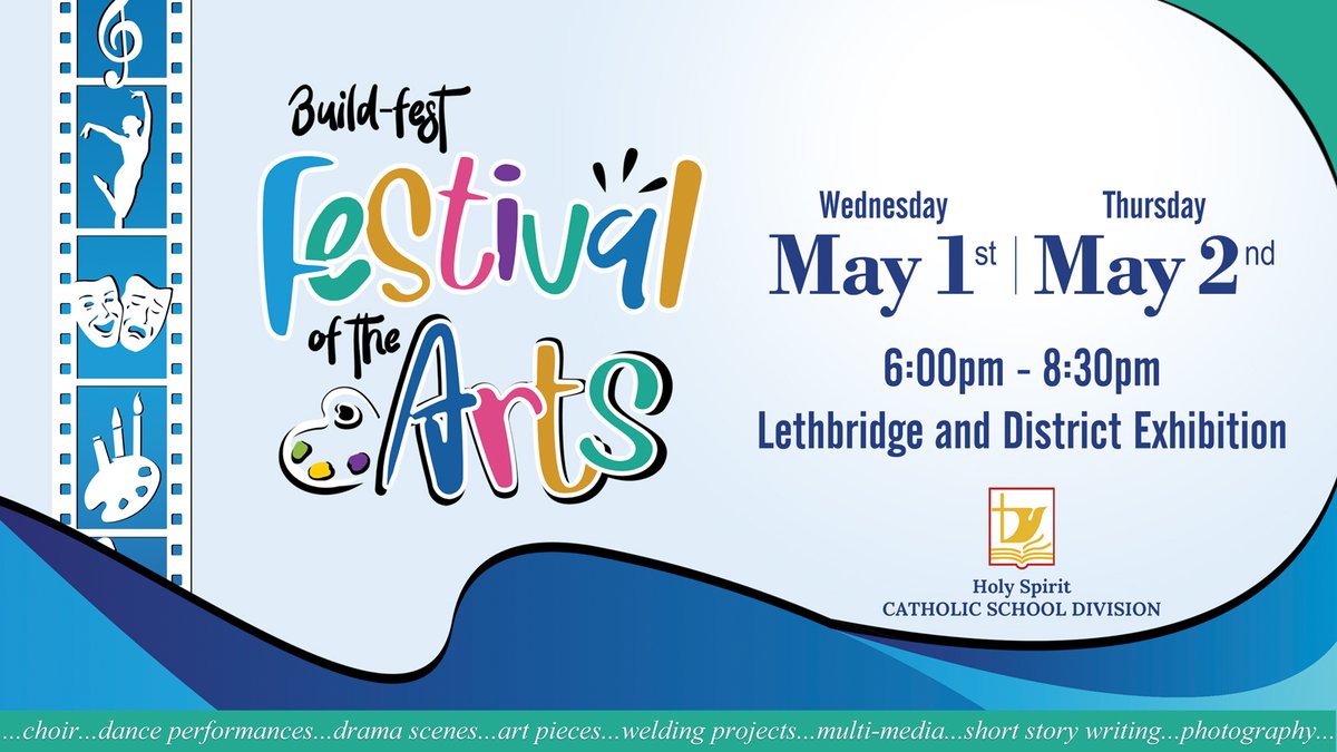 Join us next week from May 1-2, 2024, to celebrate the creativity and arts being “built” in our schools. Hosted at the new @YQLagrifoodhub, @HolySpiritRCSD will provide a two evening experience of live performances and student installations in a come-and-go festival type setting.