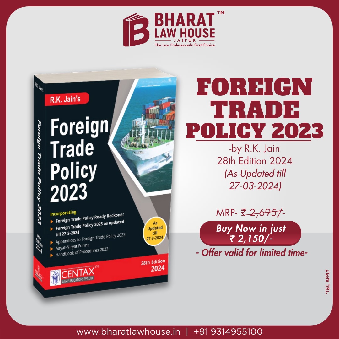 Dive into the latest edition of R.K. Jain's Foreign Trade Policy 2023! Stay ahead in the dynamic world of international trade. 
.
.
.
#foreigntradepolicy #internationaltrade #RJKJain #TradeRegulations #globaleconomy #tradepolicy #policyupdates #businessbook #economicdevelopment