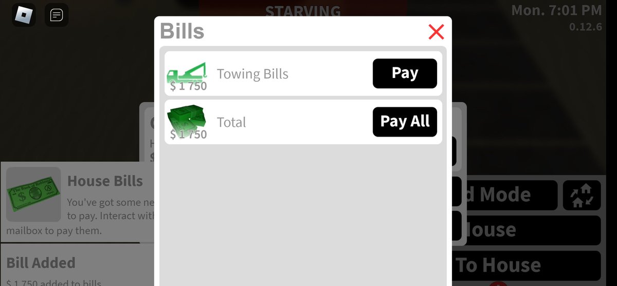 Abdul8364's tweet photo. New menu to pay bills!

#bloxburg #roblox https://t.co/cqtYNkNSO5